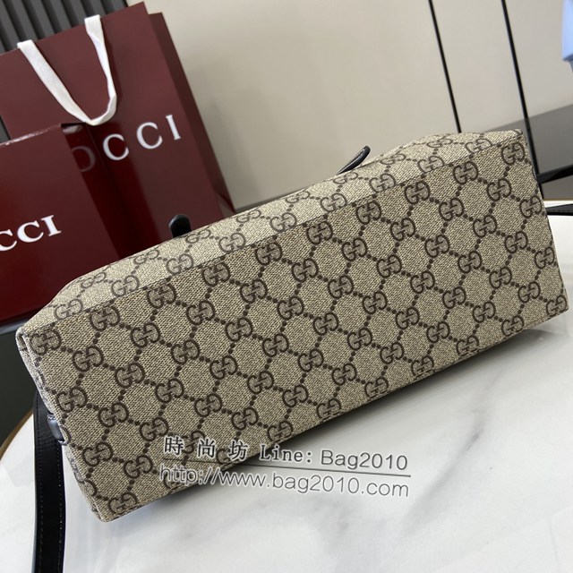 Gucci專櫃古馳最新款購物袋GG圖案條紋織大號肩背包 jh1992型號：815214